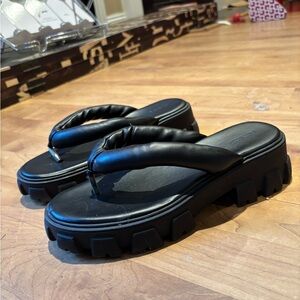 Chunky Black Platform Sandals